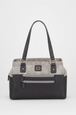 Linen Look Trim Tote Bag