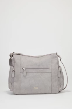 Linen Look Large Crossbody Bag